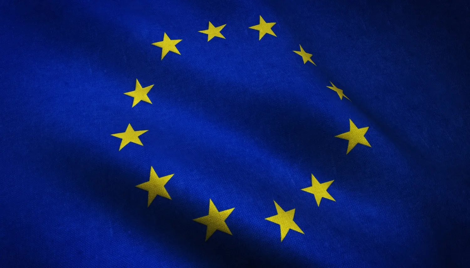 Drapeau européen, un cercle d’étoiles jaunes sur fond bleu